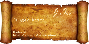 Junger Kitti névjegykártya